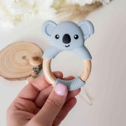 Massaggiagengive dentizione neonato koala legno e silicone alimentare