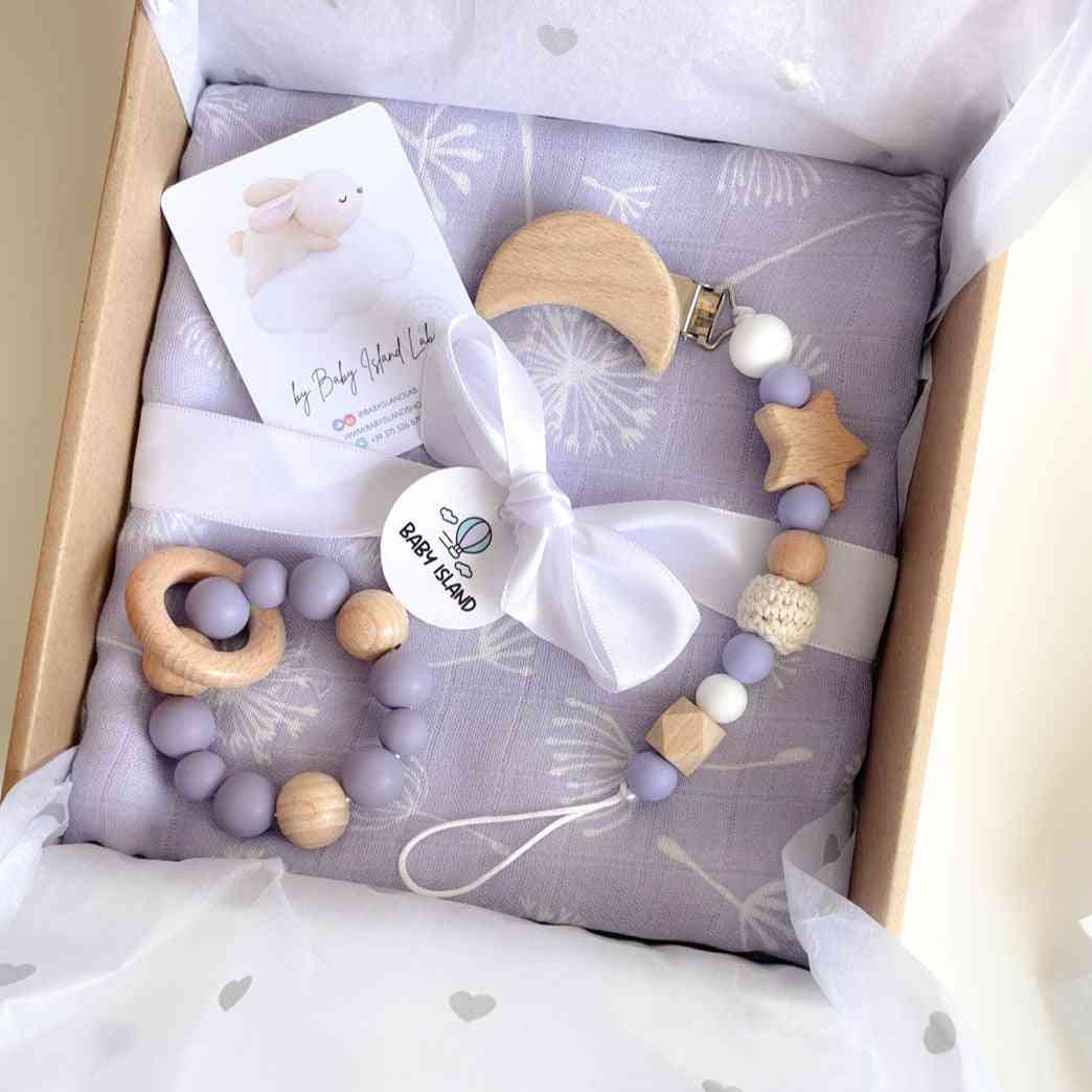 Set regalo neonata 'Sogni di Lillà' in confezione elegante, perfetto per baby shower, nascite o nuove mamme