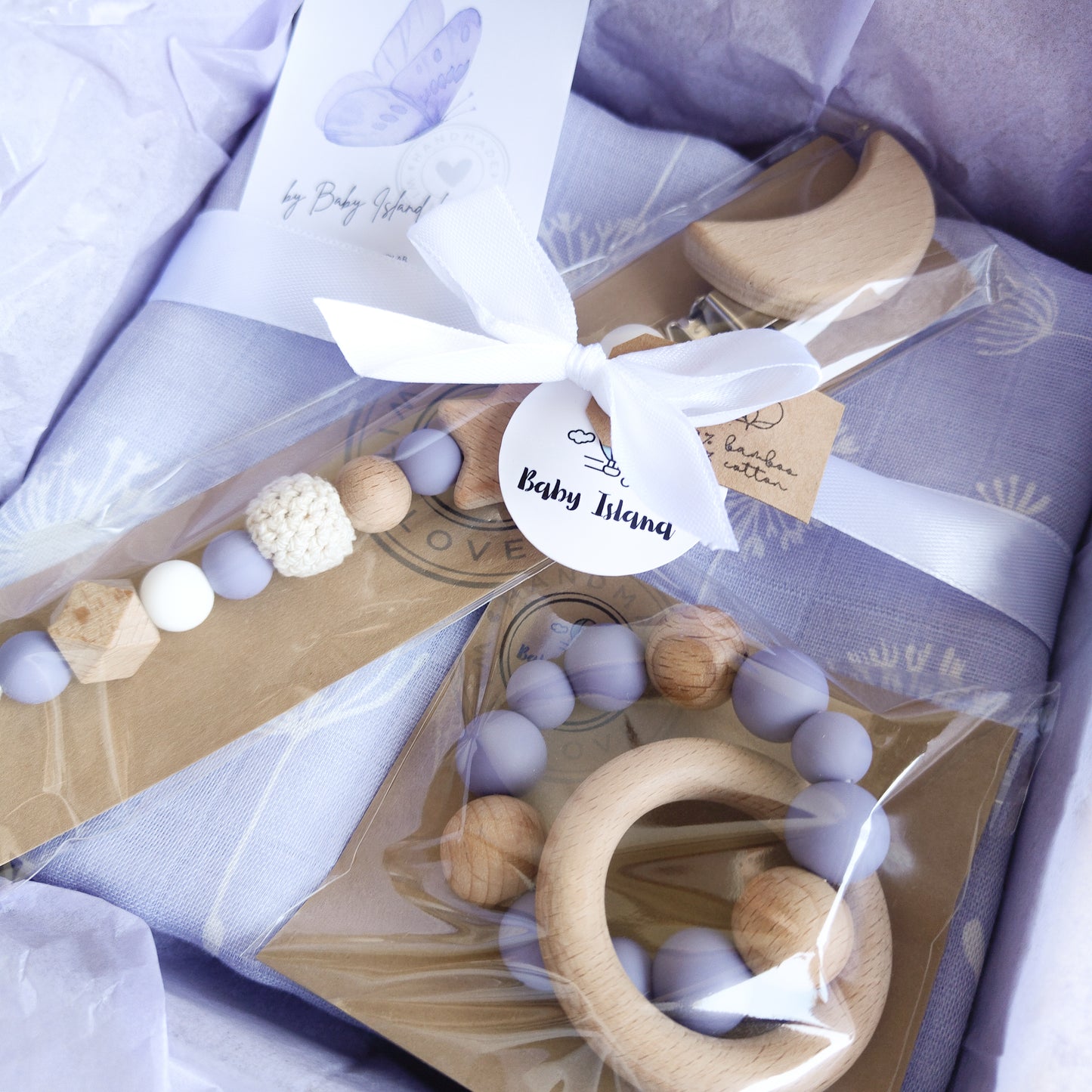 Set regalo neonata | Regalo neonata personalizzato viola