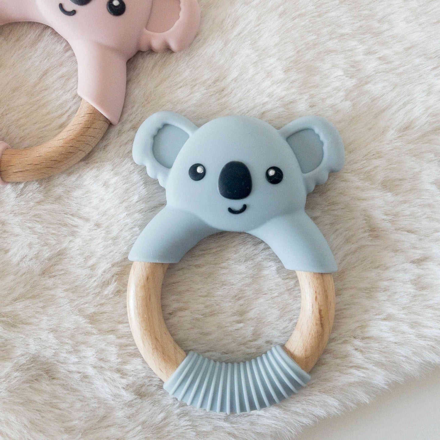 Massaggiagengive dentizione neonato koala legno e silicone alimentare