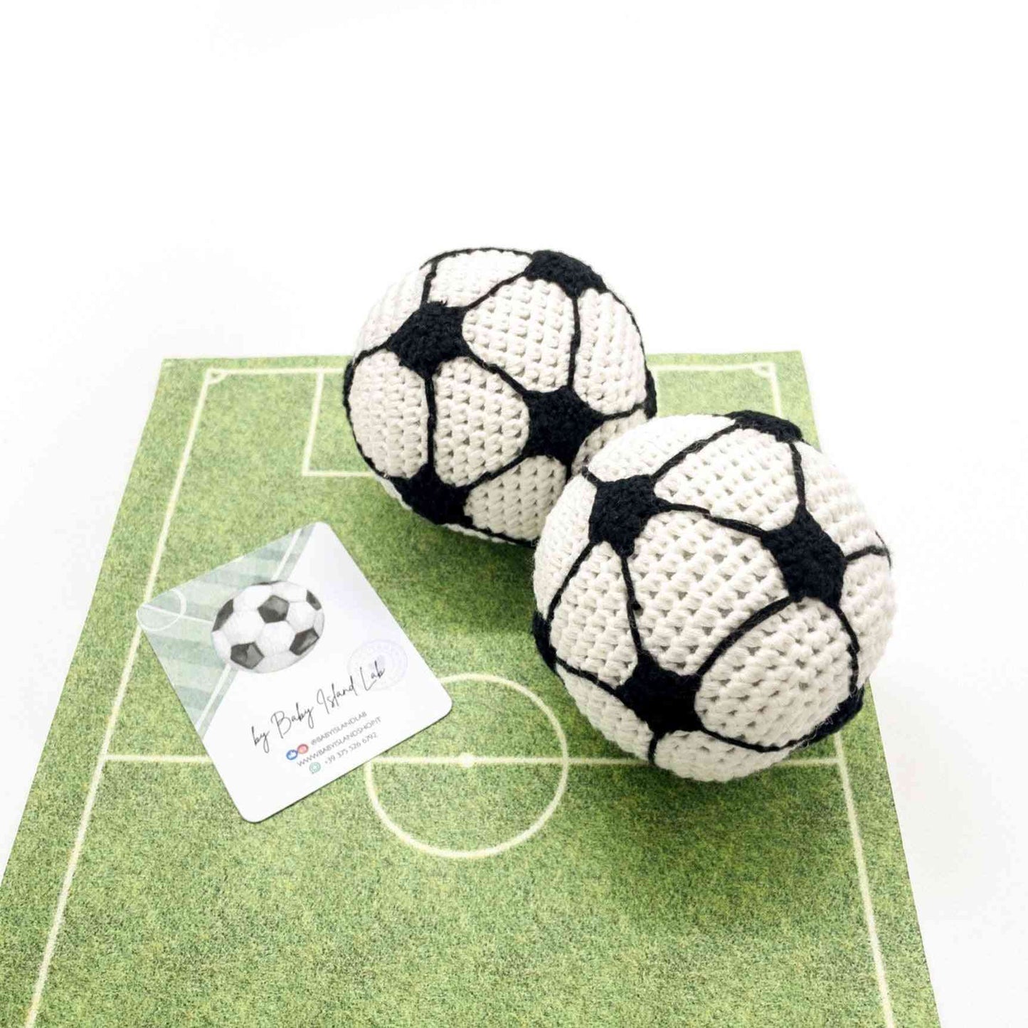palla da calcio amigurumi uncinetto sonaglio con campanello neonato idea regalo calcio neonato