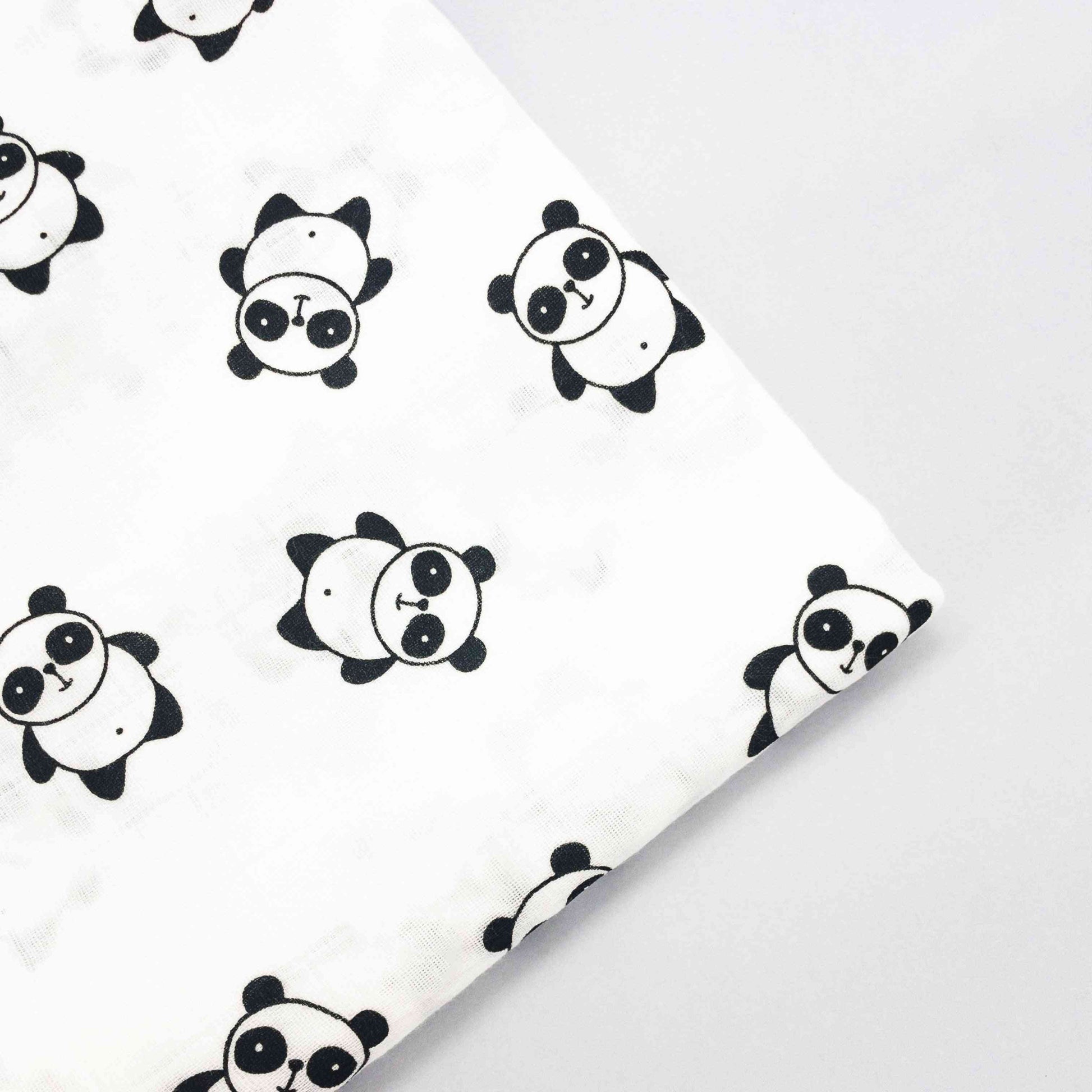 mussola con panda bianca e nera unisex genere neutro neonato maschio e femmina, telo morbido in cotone e bambù per fasciatura e bagnetto
