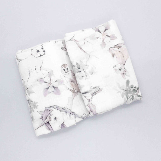 mussolina multiuso per neo mamma neonata unicorni allattamento bavaglino prima pappa assorbente cotone bambu