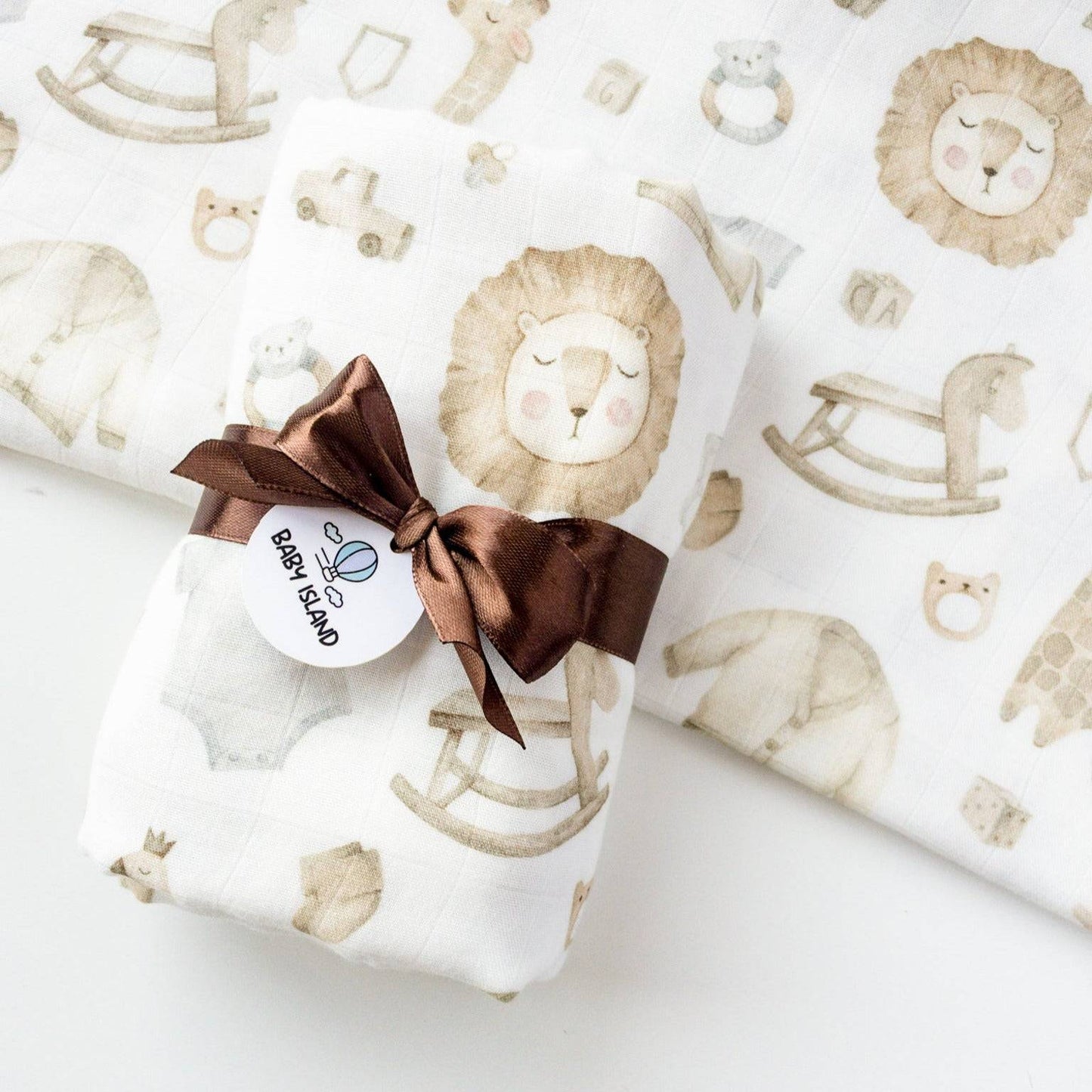 mussola neonato cotone e bambù traspirante con leone giraffe unisex genere neutro safari adatto a molteplici usi grandi dimensioni
