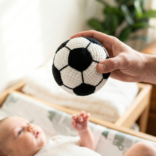 Amigurumi soccer ball with bell