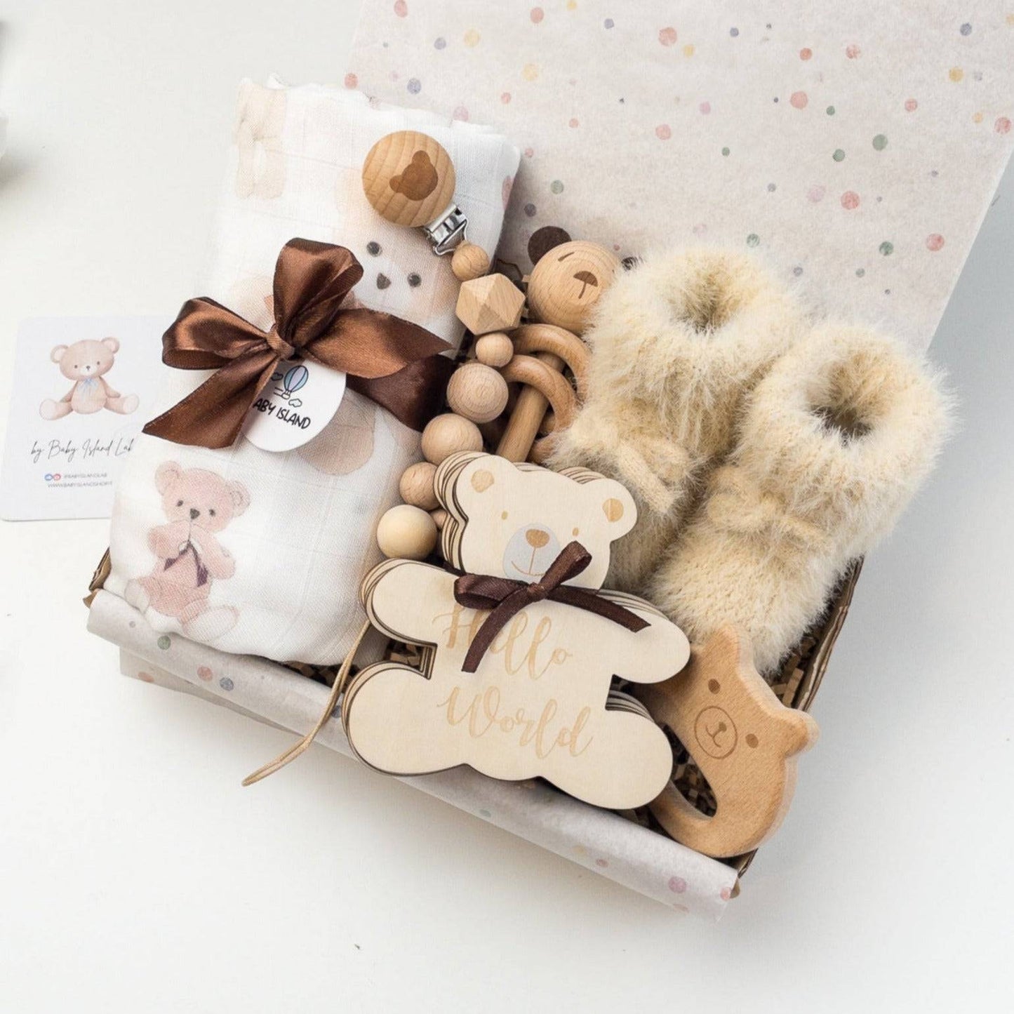 set regalo neonato originale unisex genere neutro con orsi, regalo orsetto, regalo con orsetti colori neutri