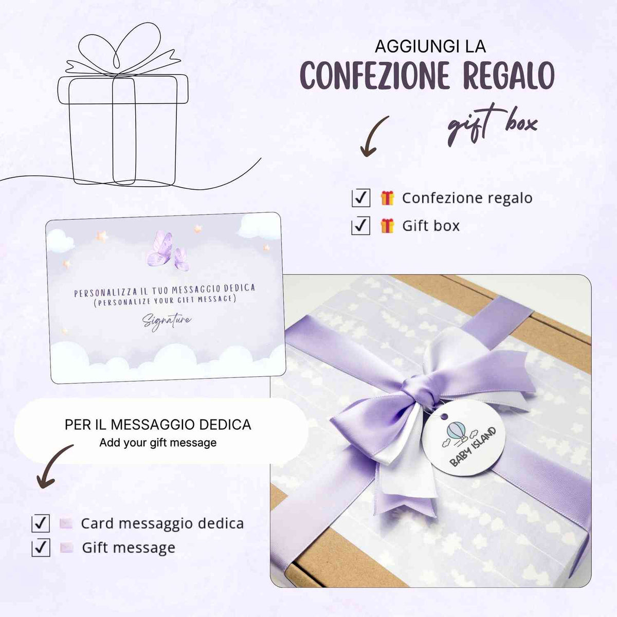 Set regalo neonato con tessuto in bambù e cotone lilla decorato con fiocchi di neve, dimensioni 120x110 cm, certificato di qualità.