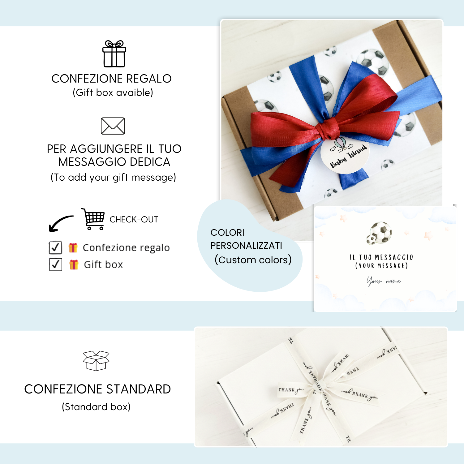 confezione reale per neonato a tema calcio