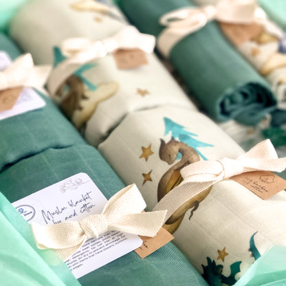 Muslin Cotton Bamboo Baby Dragons