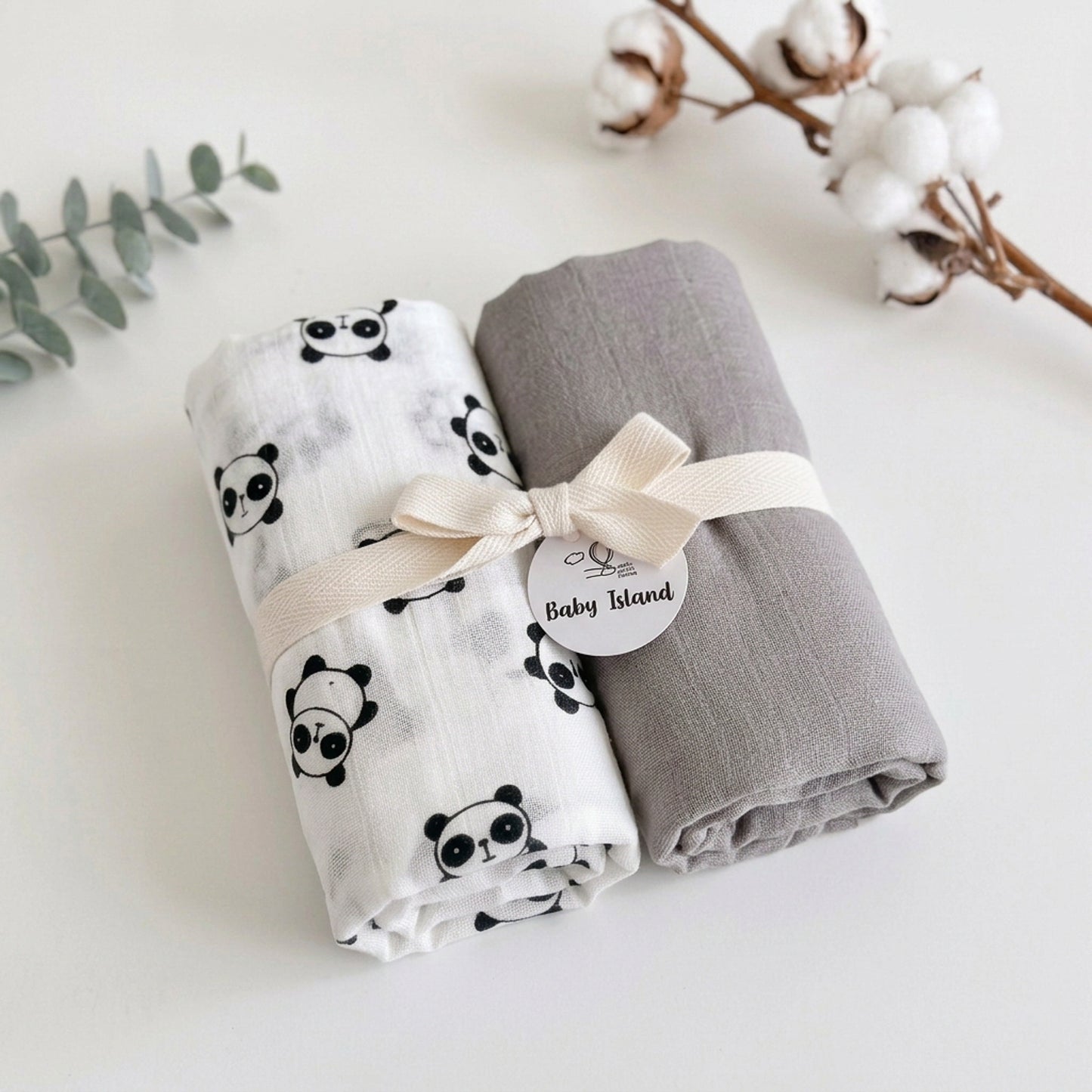 Set mussole neonato Baby Panda in cotone e bambù