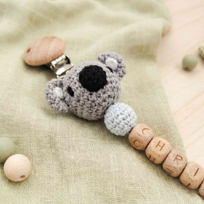 Koala silicone dummy clip with name