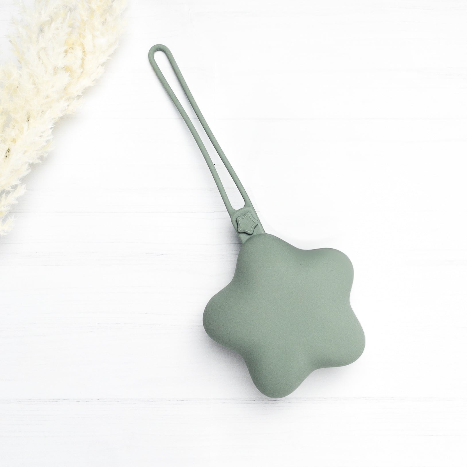 custodia per ciuccio verde in silicone a forma di stella porta ciuccio neonato con laccio da attaccare al passeggino