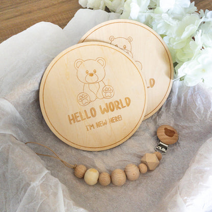 Card di benvenuto neonato "Hello World"