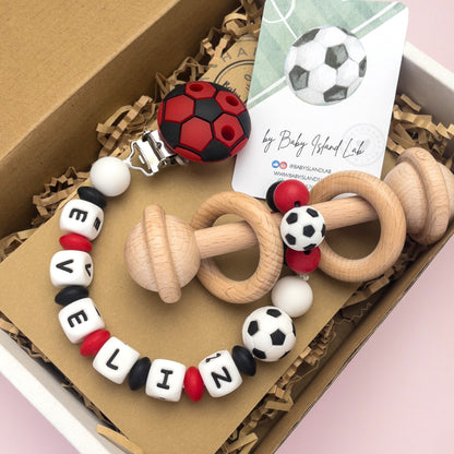 Set neonato milan, catenella ciuccio inter, ciuccio juventus, accessori neonato a tema calcio