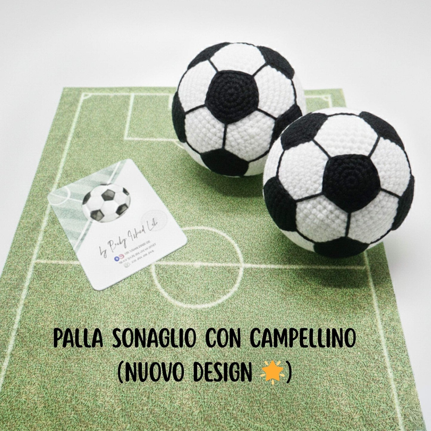 palla da calcio amigurumi uncinetto sonaglio con campanello neonato idea regalo calcio neonato