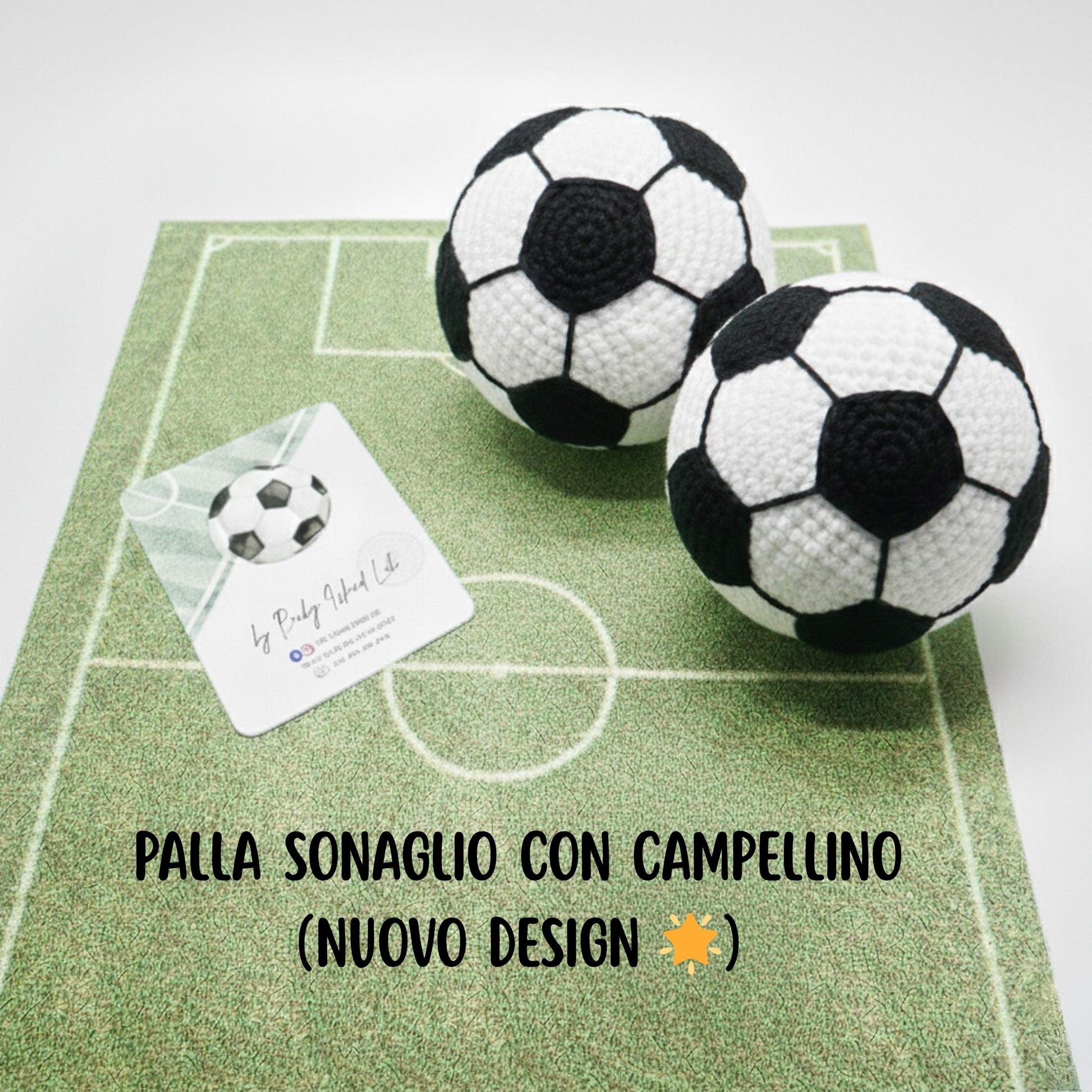 palla da calcio amigurumi uncinetto sonaglio con campanello neonato idea regalo calcio neonato