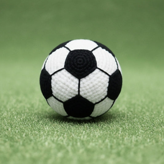 Amigurumi soccer ball with bell